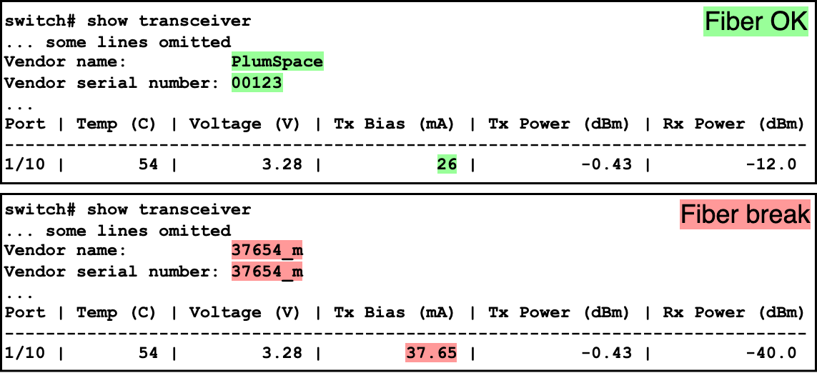 Example of getting OTDR result over CLI